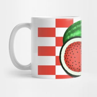 Watermelon on Watermelon Pink Background Mug
